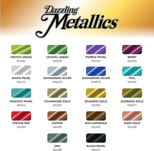 Deco Art Acrylics Paint 18 Metallic Colors Set 石膏香氛丙烯顏料 18金屬顏色套裝