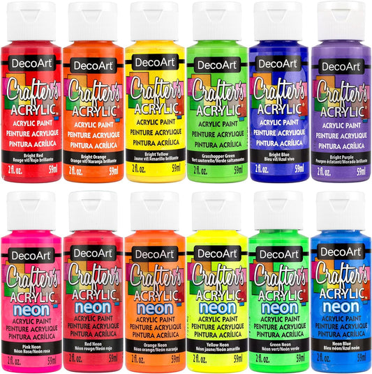 Deco Art Acrylics Paint 12 Bright Colors Set 石膏香氛丙烯顏料 12鮮豔顏色套裝