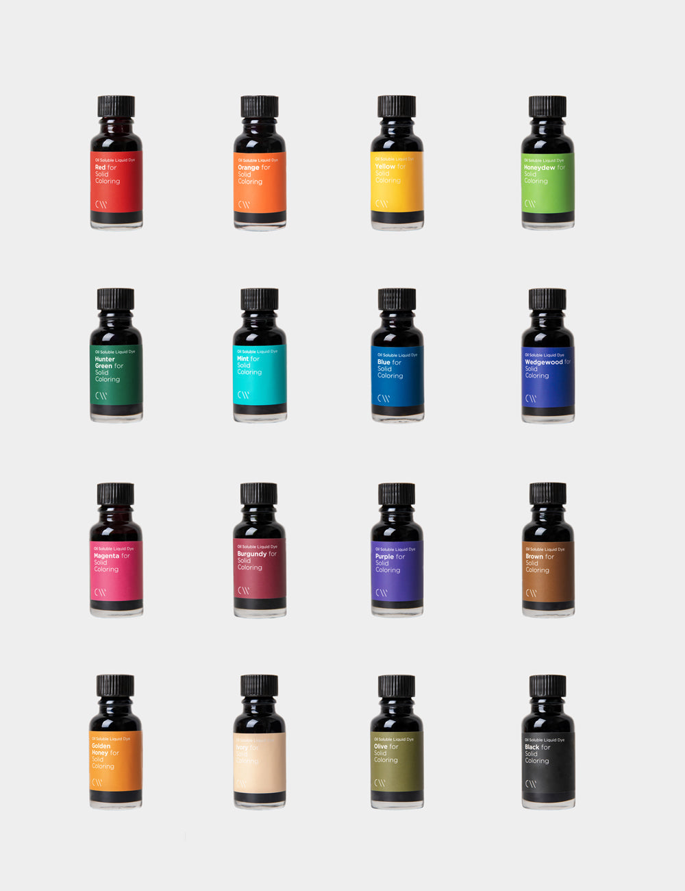 CW - Liquid Dye (Oil Soluble) 油性液體顏料 20ml x 16色